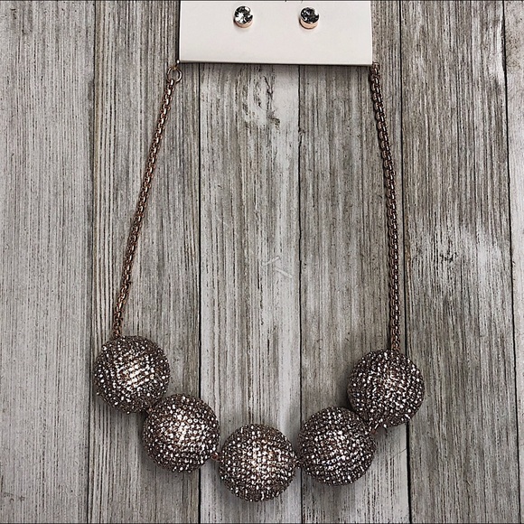 Pave Ball Necklace and Earrings Set - Picture 1 of 1
